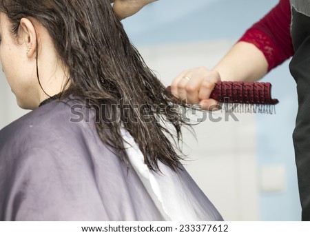 hair styling at hair salon
