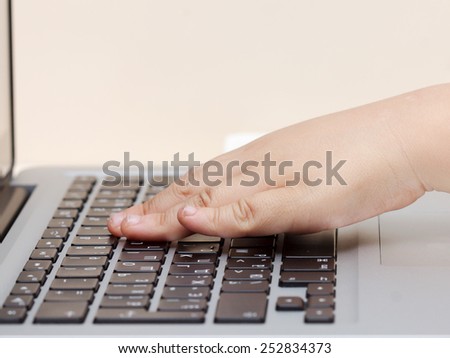 Close-up of typing female hands on keyboard