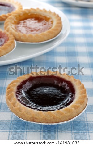 Blackcurrant jam tart and other tarts
