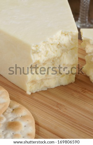 Wensleydale a traditional creamy and crumbly British cheese made in Wensleydale North Yorkshire