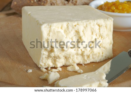 Cheshire a traditional dense and crumbly white British cheese one of the oldest recorded named cheeses in British history