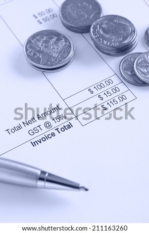 New Zealand GST or Goods and Service Tax concept with New Zealand coins