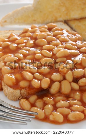 Baked beans in tomato sauce on toast a nice simple meal