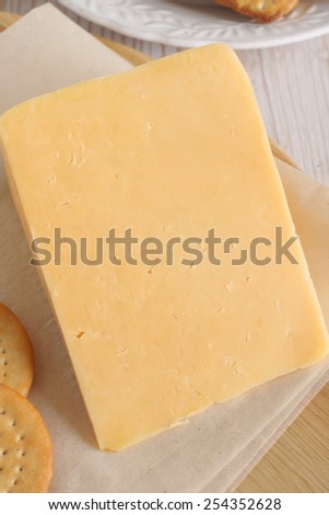 Double Gloucester a traditional creamy semi hard British cheese
