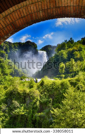 Italian destination, Marmore\'s falls, tallest man-made waterfall in Europe