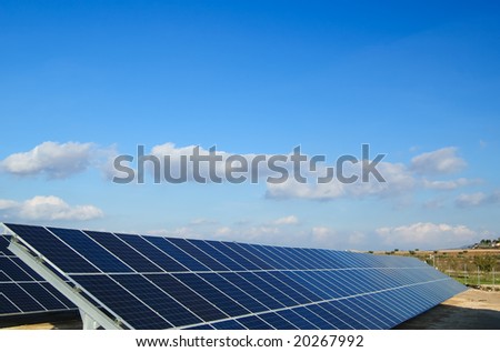 Solar power plant. Solar panels in south of Spain