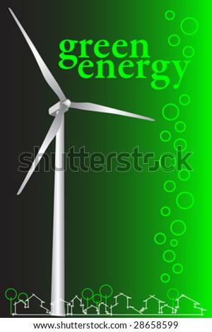 Wind power illustration, green energy