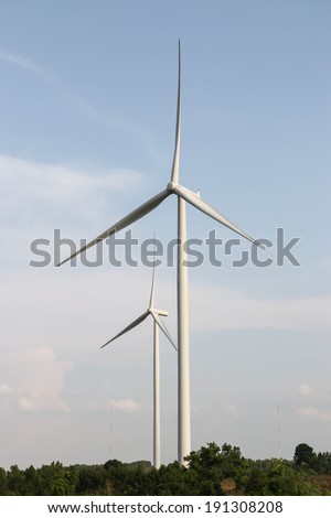 Wind turbine\'s innovative use of natural energy. Power to determine A clean energy Environmentally friendly as well.