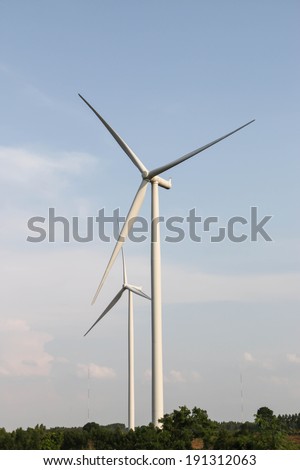 Wind turbine\'s innovative use of natural energy. Power to determine A clean energy Environmentally friendly as well.
