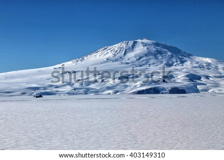 Mount Erebus, elevation of 3,794 metres (12,448 ft), it is located on Ross Island, is  an active volcano in Antarctica.
