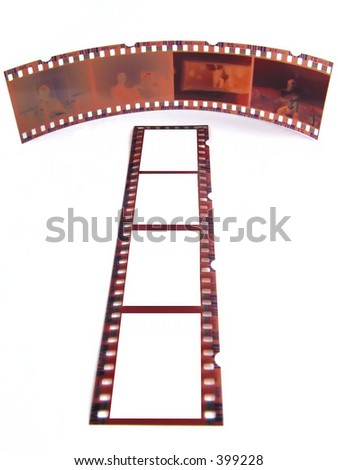 Old 35 mm film-strip as placeholder to put images in