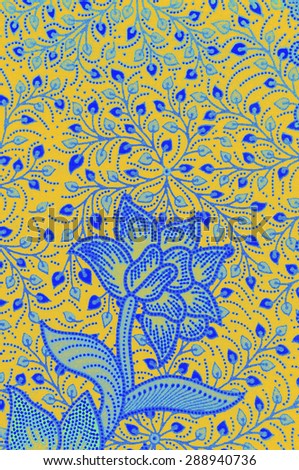 The beautiful and colorful of art Malaysian and Indonesian Batik Pattern