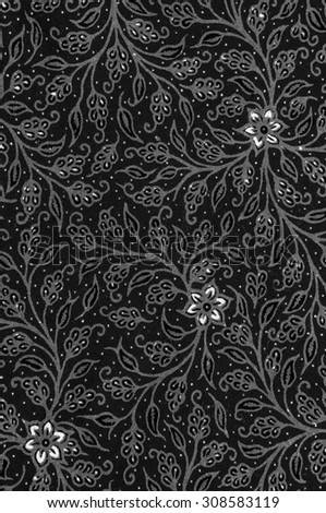 The beautiful of art Malaysian and Indonesian Batik Pattern in black and white