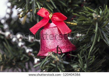 Christmas bell on Christmas tree