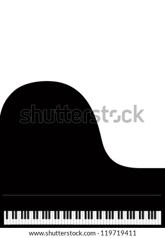 Grand Piano Keyboard Isolated on White Background Vector Grand Piano Keyboard Isolated on White Background Vector