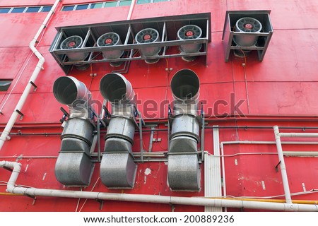 Building Commercial HVAC Heating and Cooling System Exhaust Fans and Vents