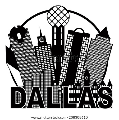 Dallas Skyline Black Outline 113