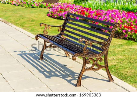 metal garden chair on garden