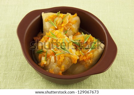 cabbage rolls in ceramic ware