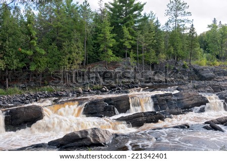 Saint Louis River rapids and rocky terrain of Jay Cooke State Park