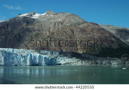 Prince William Sound glaciers and mountains along shore in Alaska's Chugach Range