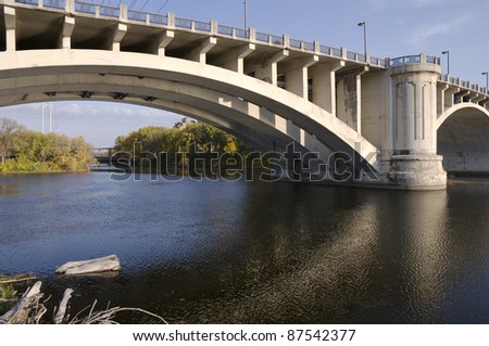 Third Avenue Bridge spanning Mississippi River and Nicollet Island in Minneapolis Minnesota