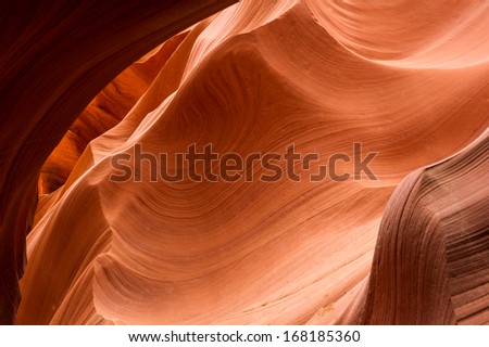 Antelope Canyon red sandstone wall abstract pattern. Page, Arizona. Lake Powell Navajo Tribal Park.