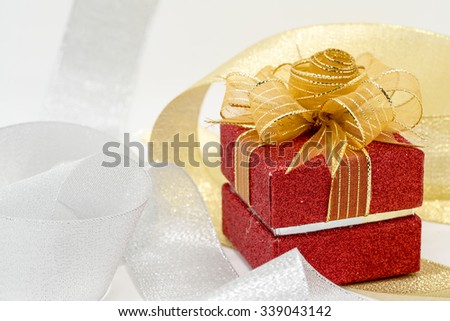Luxury red sparkle gift box.