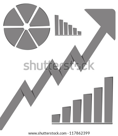 Business graph growth progress gray arrow