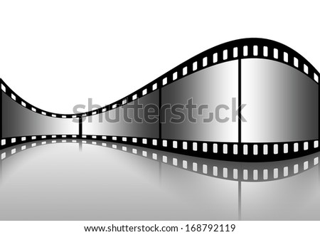 Curved Black Film Sheet On Background White
