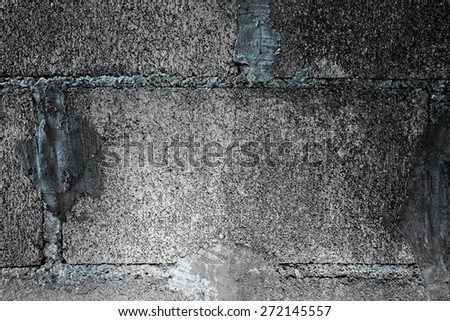 Block wall. Gray black background of Cement block wall