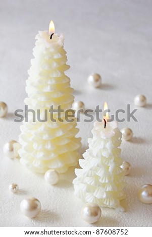 Christmas candles on romantic background background