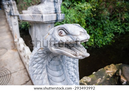 Cobra head sculpture Am Phu Cave Danang