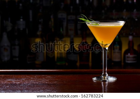 yellow martini cocktail