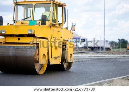 road-roller on repairing of the road