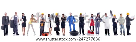 Group of industrial workers,workers physician and bussines people