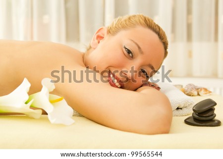 young woman at day spa