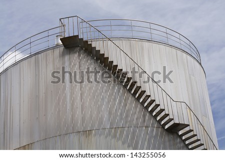 Tank with stairway to the top