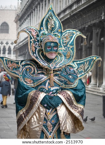Mask and creative fancy dress at the carnival in Venice, Italy