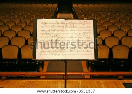 music stand and chairs in a theater,auditorium or opera