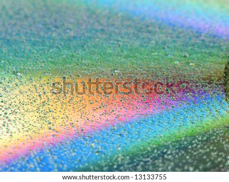 CD covered with water drops