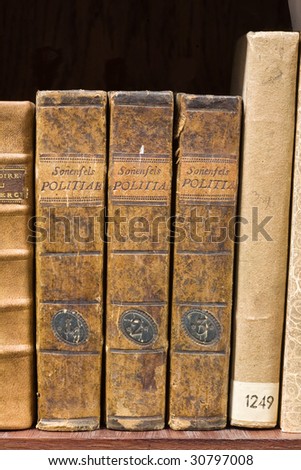 old books on the shelf