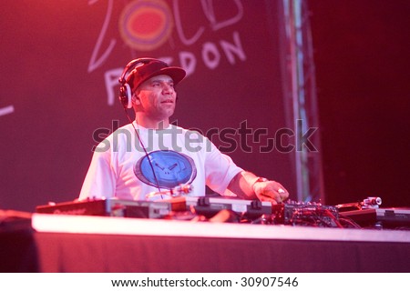BUDAPEST,HUNGARY-MAY 25: DJ Goldie performs at  Zold Pardon stage May 25, 2009 in Hungary HIGH NOISE