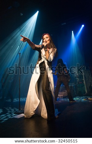 stock photo BUDAPESTJUNE 20 Tarja Turunen and her band performs on stage