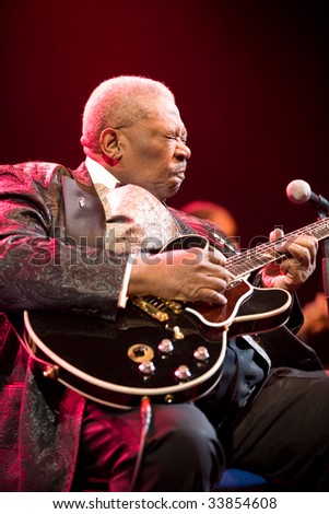 BUDAPEST-JULY 16: Legendary blues guitar player B.B. King in concert at Sportarena  Budapest July 16, 2009 in Budapest, Hungary