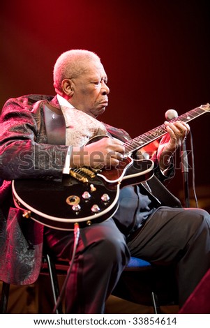 BUDAPEST-JULY 16: Legendary blues guitar player B.B. King in concert at Sportarena  Budapest July 16, 2009 in Budapest, Hungary