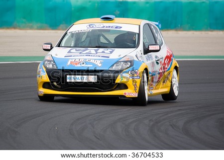 BUDAPEST - AUGUST 30: L.Casadei drive  the GO Race TEAM cars at Alpe-Adria Clio Cup  August 30, 2009 in Budapest, Hungary
