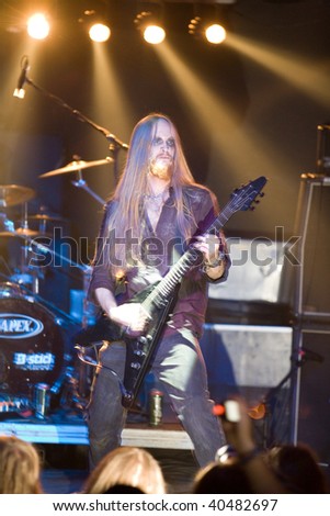 BUDAPEST-OCTOBER 4: CODE black metal band performs on stage at Diesel club on October 04, 2009 in Budapest, Hungary.