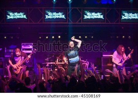 BUDAPEST - JANUARY 18: USA Death Metal Band called The Black Dahlia Murders performs on stage at Diesel Club on  January 18, 2010 in Budapest, Hungary.