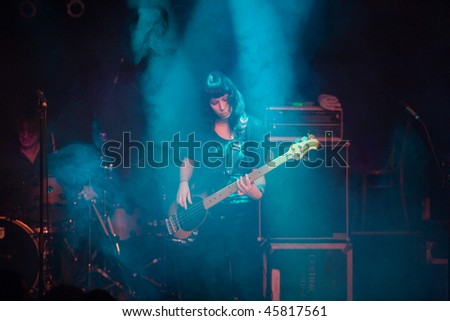 BUDAPEST - JANUARY 31: Dutch alternative rock band \'The Gathering\' performs on stage at Diesel Club on January 31, 2010 in Budapest, Hungary.
